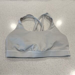White Lululemon Energy Sports Bra